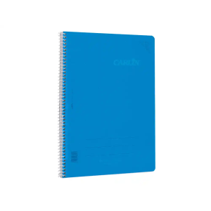 Cuaderno espiral carlin a4 tapa plastico 80h 90gr cuadro 4mm con margen color azul