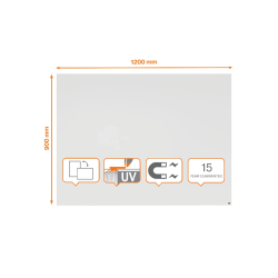 Pizarra blanca nobo infinity sin marco acero lacado magnetico 1200x900 mm