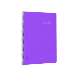 Cuaderno espiral carlin a4 tapa plastico 80h 90gr cuadro 4mm con margen color violeta