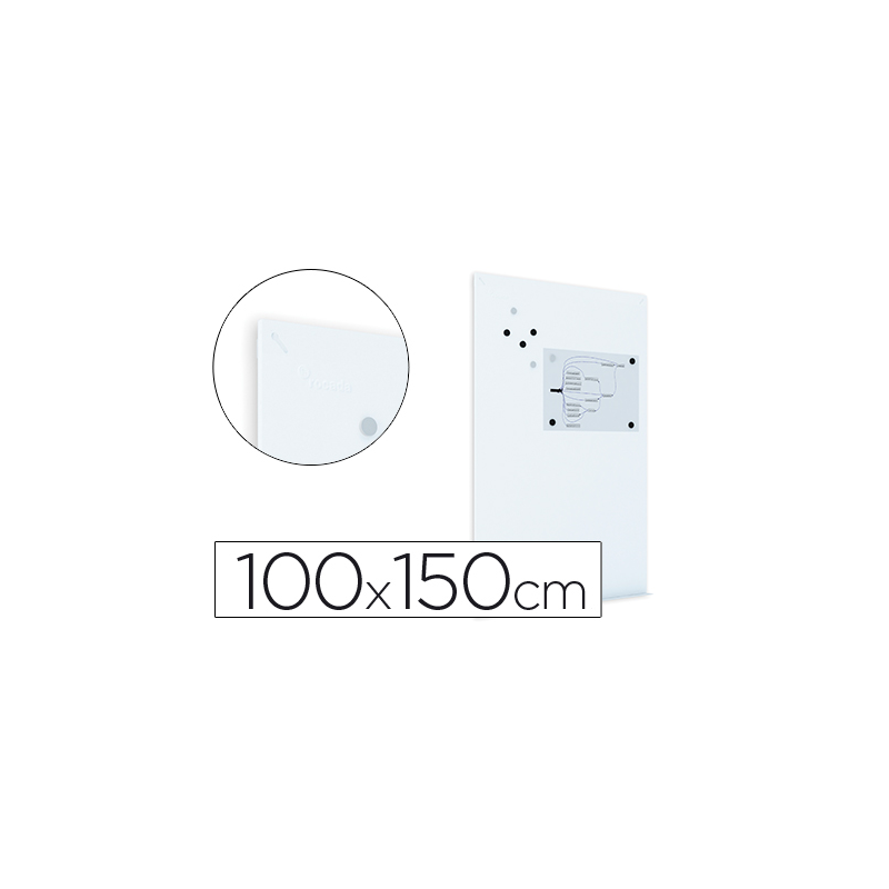 Pizarra rocada magnetica blanca con sistema ski whiteboard 100x150 cm