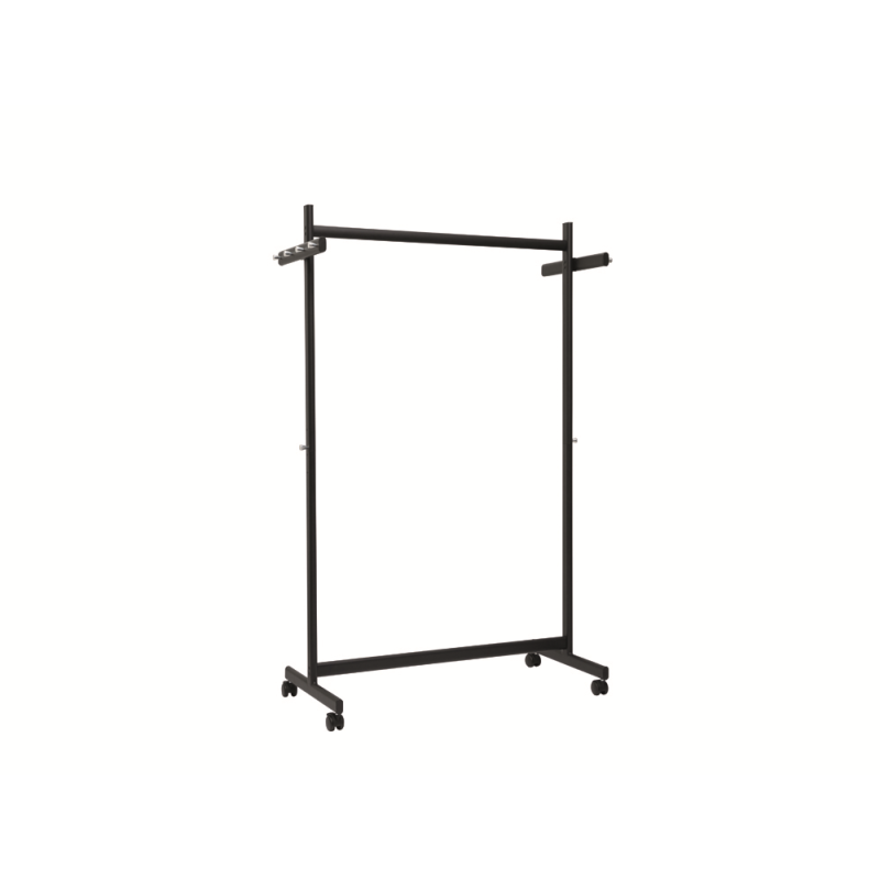 Perchero maulsamba 10 colgadores caballete con ruedas color negro 116x508x1725 mm