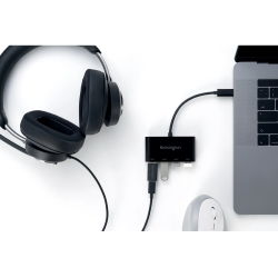 Hub kensington ch1200 usb-c de 10gbps cargador y 4 puertos usb-a 3.2