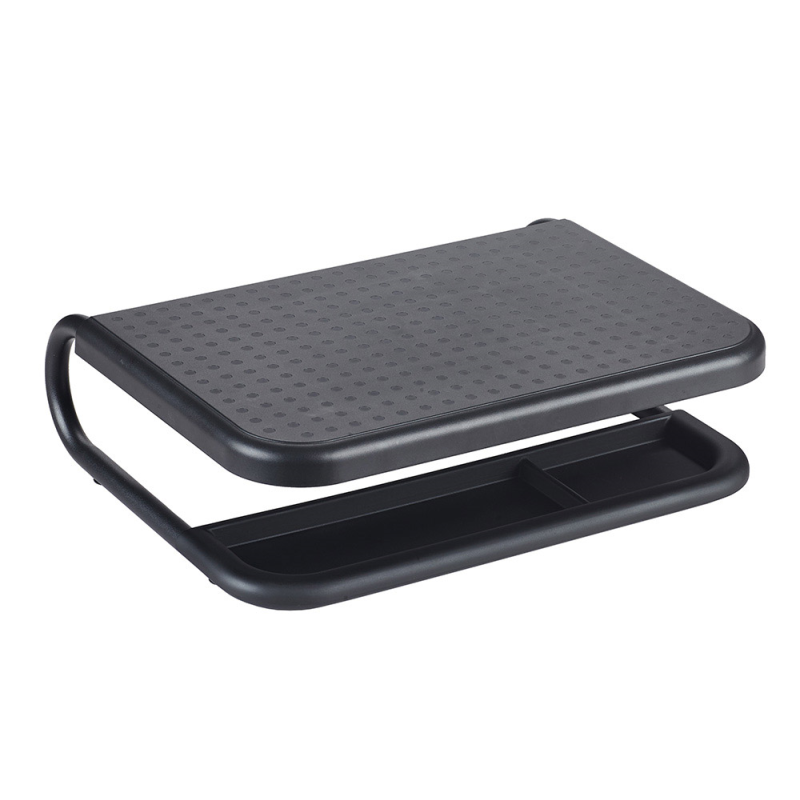 Soporte q-connect para portatil y monitor de pc con bandeja organizadora color negro 380x295x110 mm