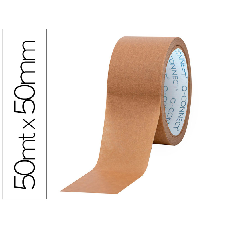 Cinta adhesiva q-connect kraft 50mt x 50 mm para embalaje