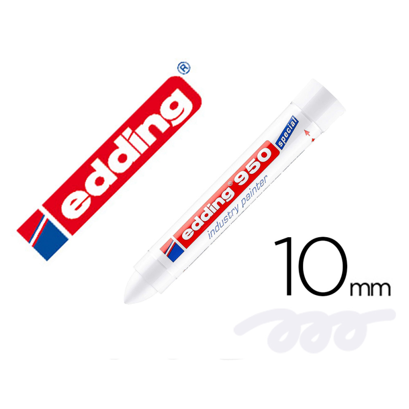Marcador edding permanente 950 pasta opaca blanco punta redonda 10 mm para superficies oxidadas/rugosas
