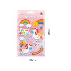Pegatinas imaginovo unicornios magic dreams con relieve 210x130 mm en blister