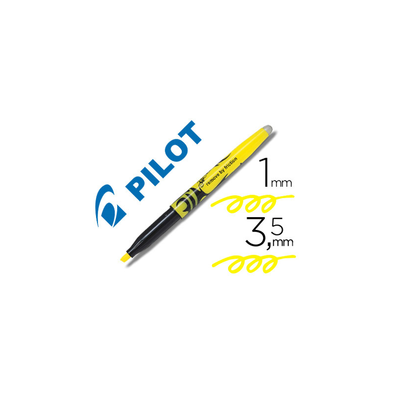 Rotulador pilot frixion light fluorescente borrable punta defibra color amarillo