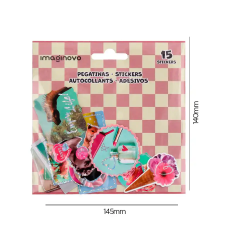 Pegatinas imaginovo good vibes diseños surtidos para ordenador 145x140 mm en blister