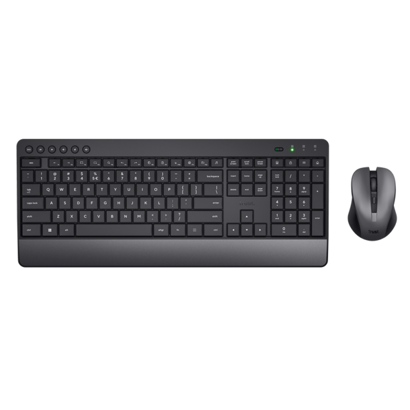 Set teclado + raton trust trezo inalambrico eco usb micro color negro