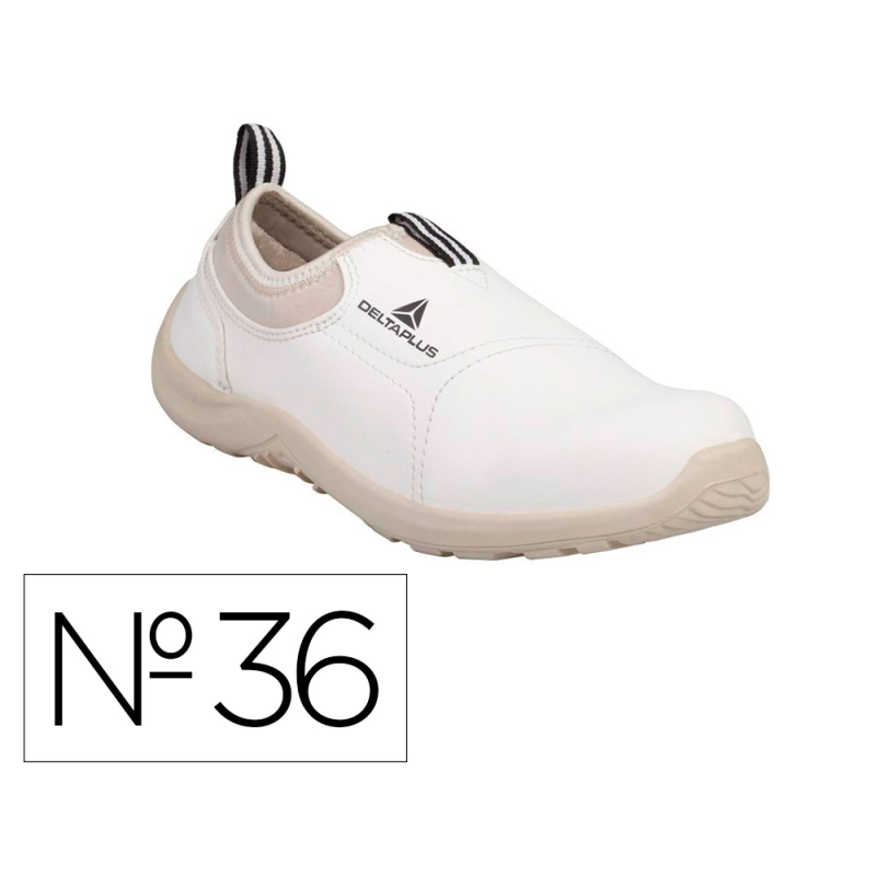 Zapatos de seguridad deltaplus microfibra pu suela pu mono-densidad color blanco talla 36