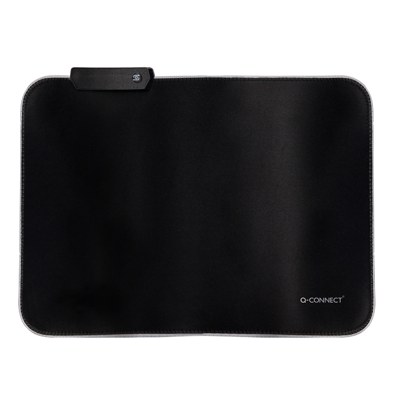 Alfombrilla para raton q-connect iluminacion led conexion usb color negro 350x250x3 mm