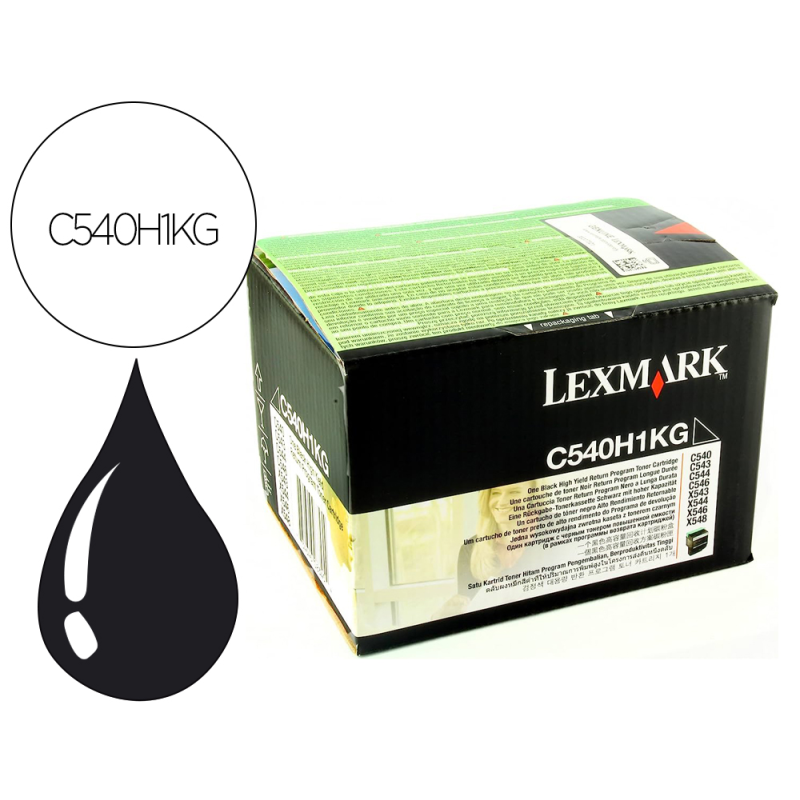 Toner lexmark laser c540h1kg c540 / c543 / c544 / x543 / x544 negro 2500 paginas