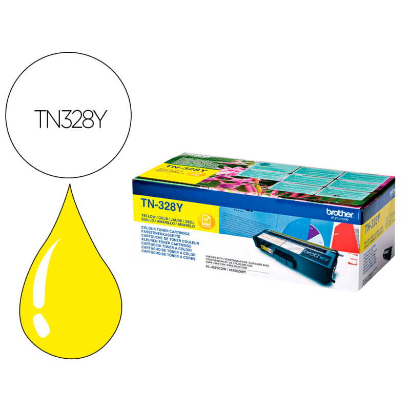 Toner brother laser tn328y amarillo alta capacidad 6000 paginas