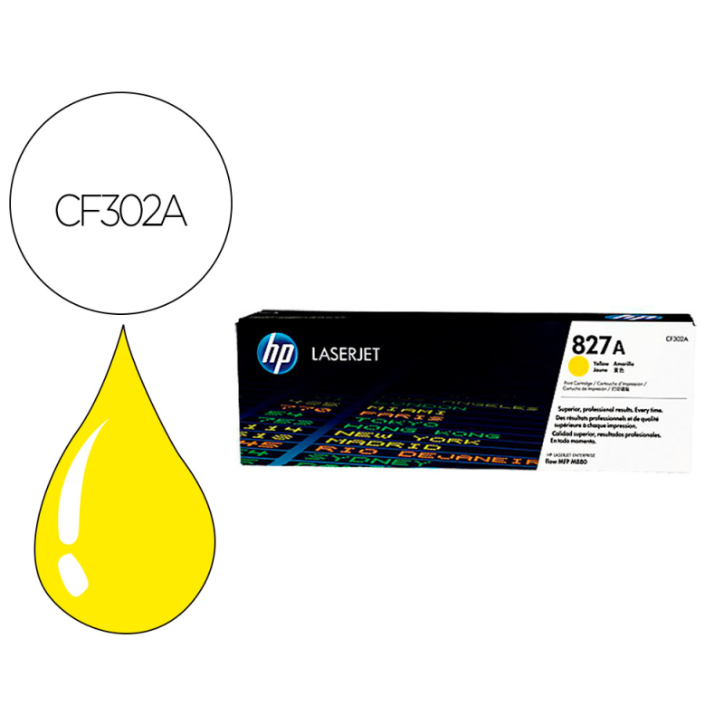 Toner hp 827a laserjet pro mfp m880 amarillo 32000 paginas
