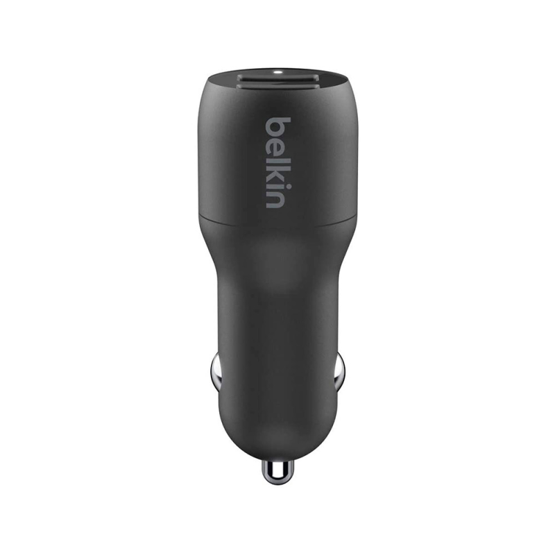 Cargador para coche belkin ccb001btbk doble usb-a 24w 12w x2 color negro