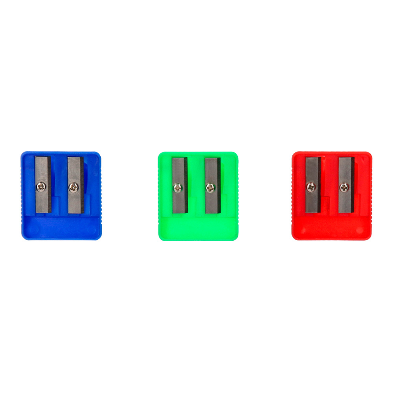 Sacapuntas liderpapel plastico 2 usos colores surtidos
