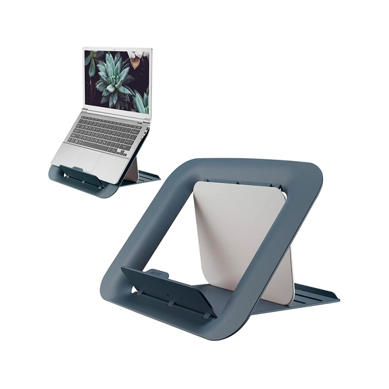 Soporte para portatil leitz ergo cosy ajustable 4 alturas color gris 310x50x247 mm