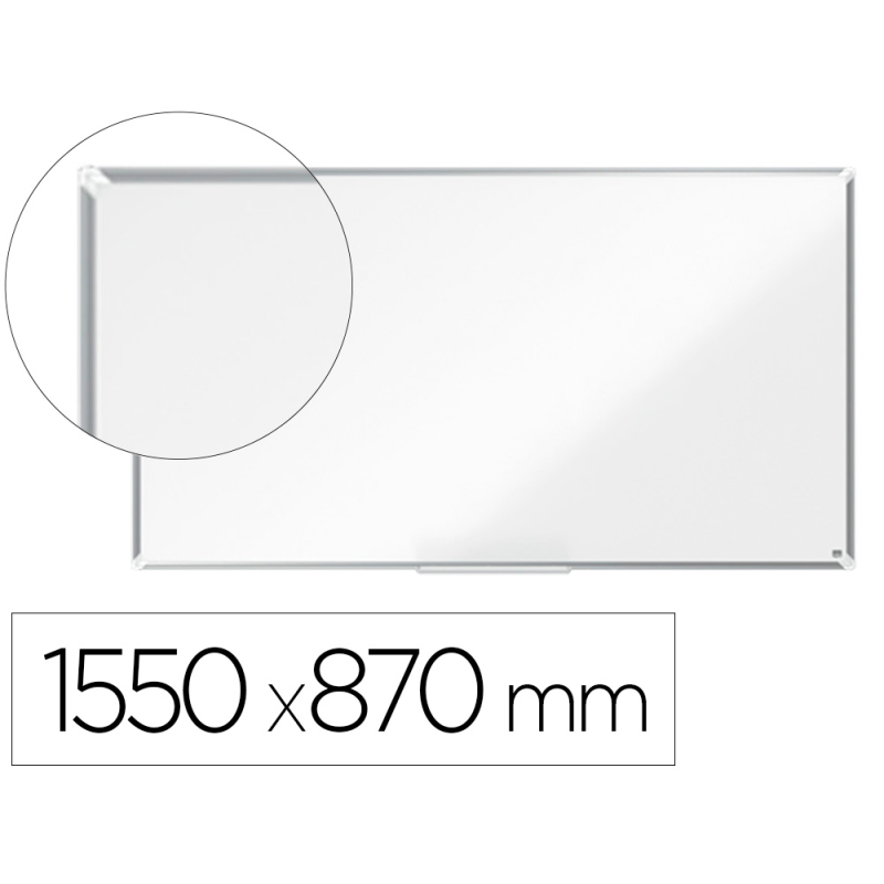 Pizarra blanca nobo premium plus acero vitrificado formato panoramico 70/' magnetica 1550x870 mm