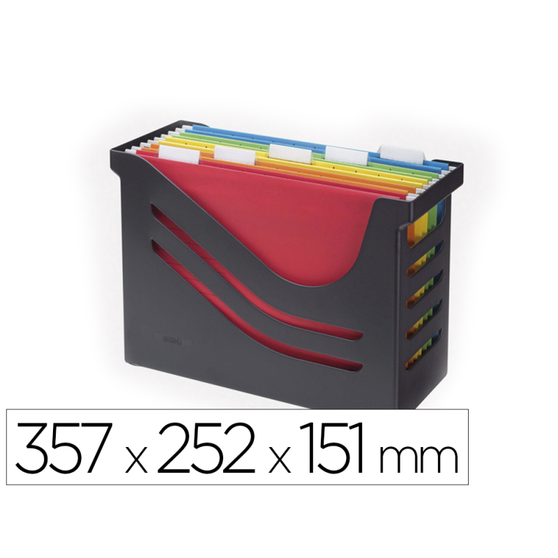 Soporte para carpetas colgantes djois plastico 100% reciclado color negro 357 x 252 x 151 mm