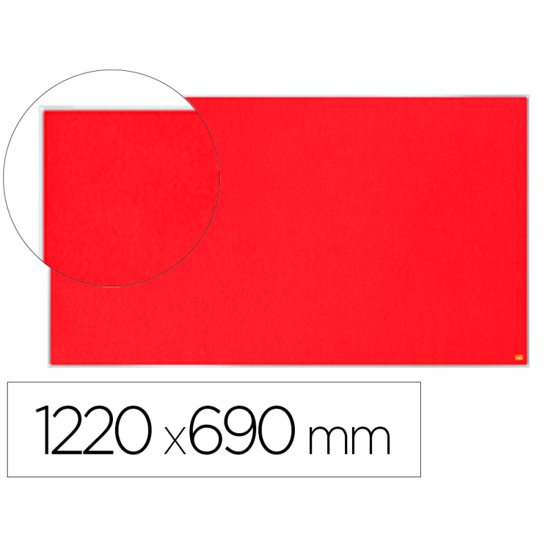 Tablero de anuncios nobo impression pro fieltro rojo formato panoramico 55/' 1220x690 mm