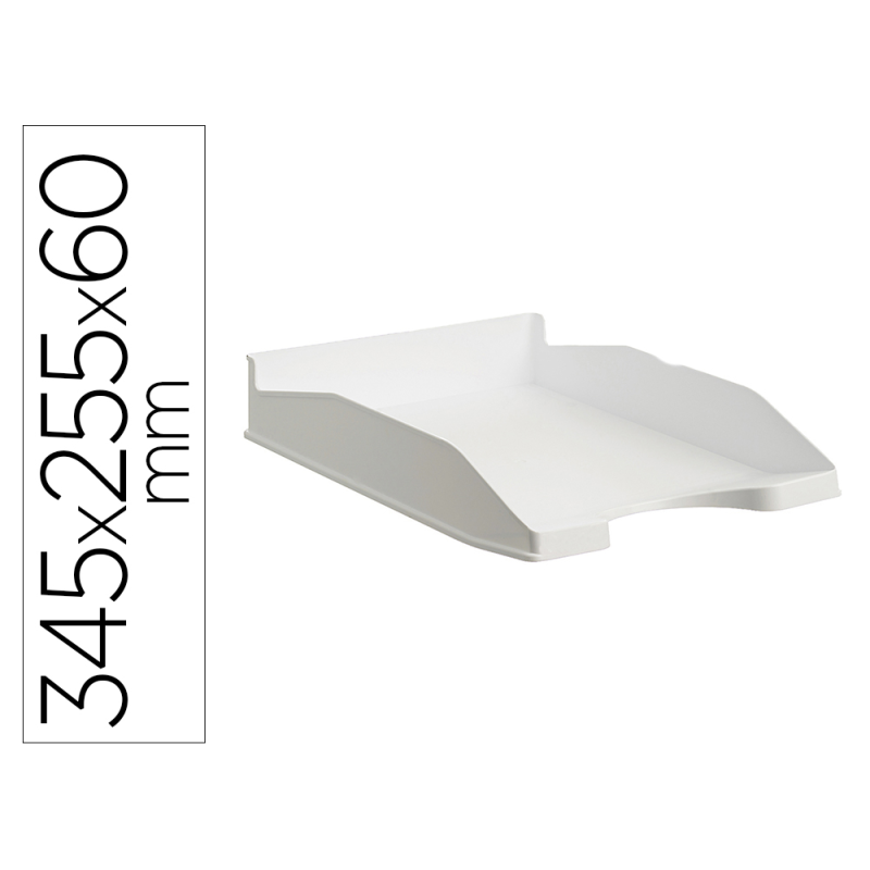 Bandeja sobremesa archivo 2000 antimicrobiana plastico apilable 3 posiciones din a4 y folio blanco 345x255x60 mm