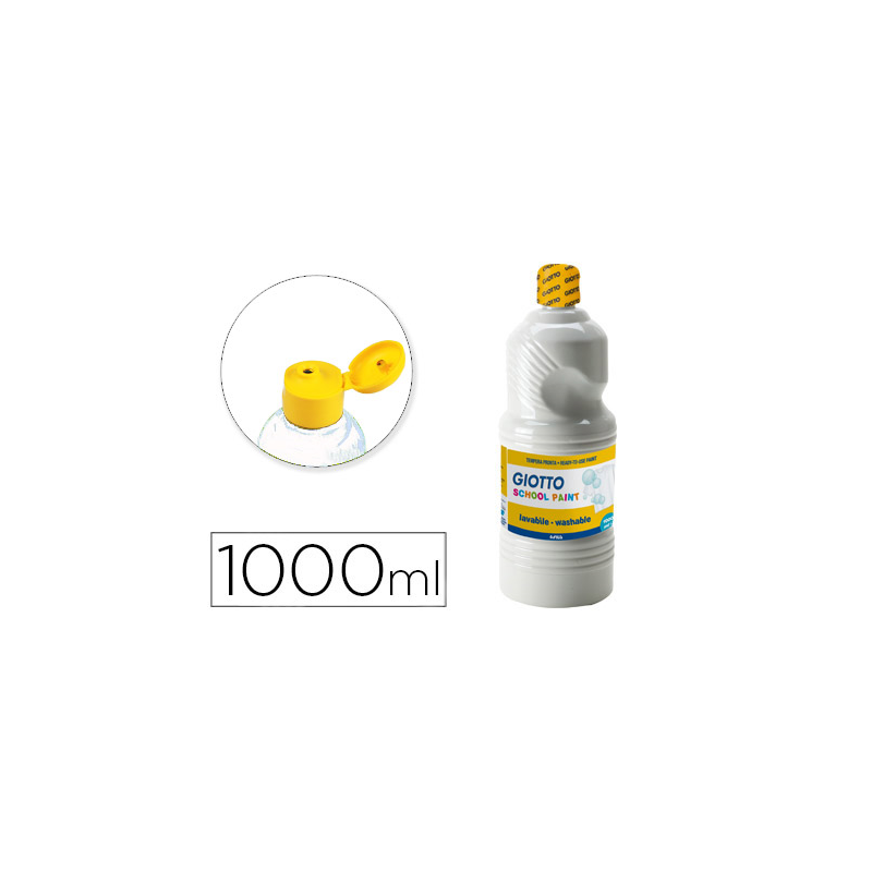 Tempera liquida giotto escolar lavable 1000 ml blanco
