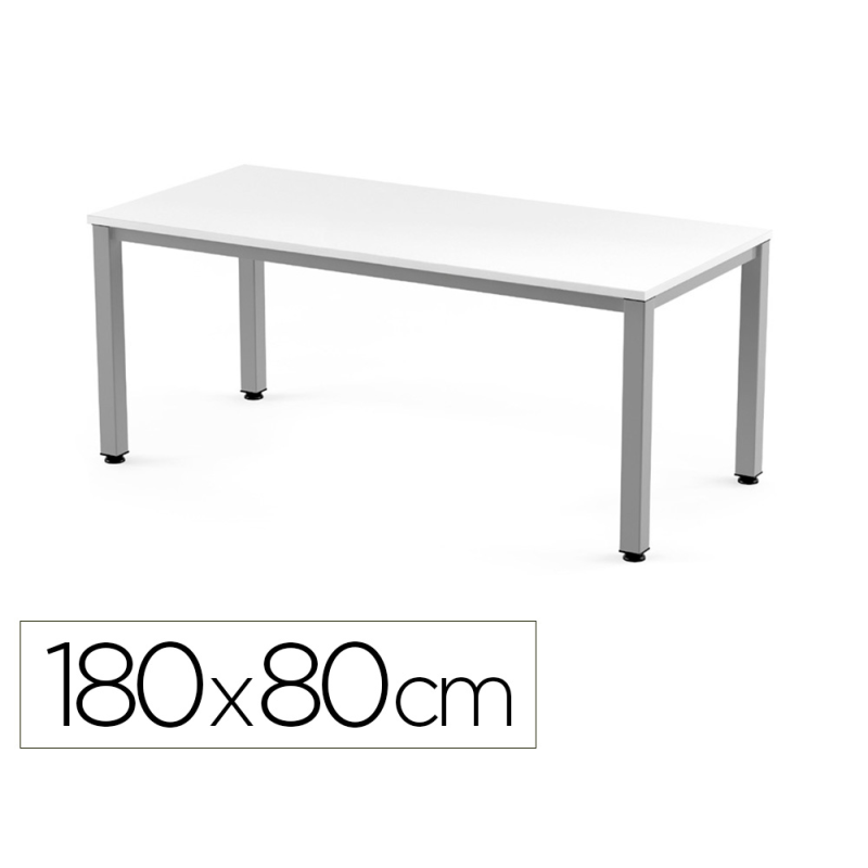 Mesa de oficina rocada executive 2003ad04 gris/blanco 180x80 cm