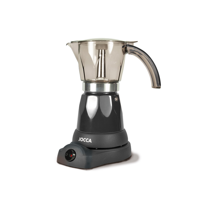 Cafetera jocca italiana electrica capacidad 6 tazas jarra transparente sin cables 220-240v color negro