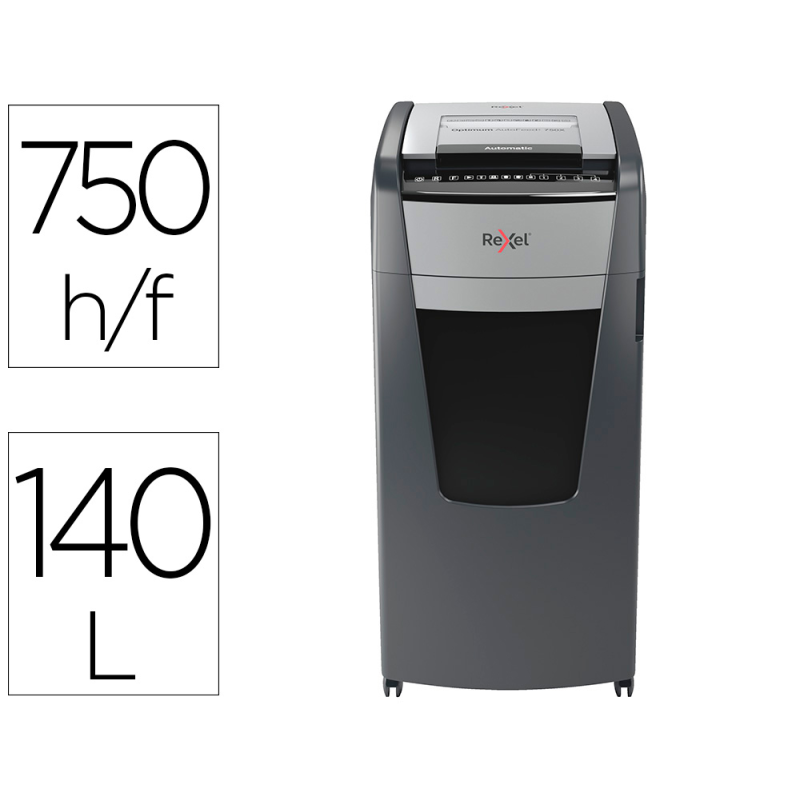 Destructora de documentos rexel optimum auto+ 750x eu capacidad 750 hojas particulas destruye grapas