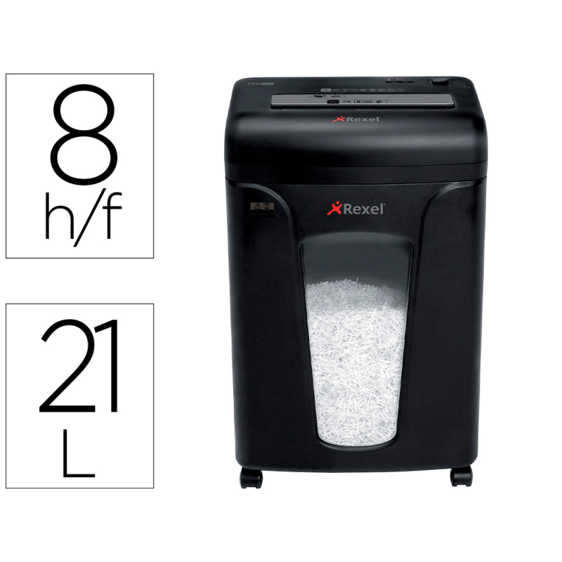 Destructora de documentos rexel mercury rem820 capacidad 8 hojas micro corte destruye grapas clips tarjeta