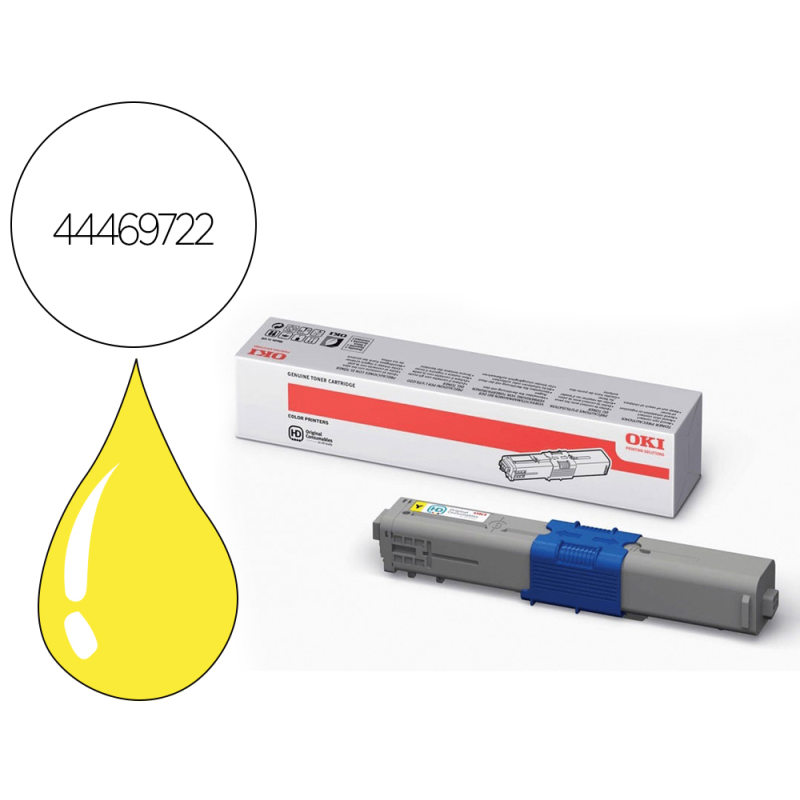 Toner oki laser mc562/c511 amarillo 5000 paginas