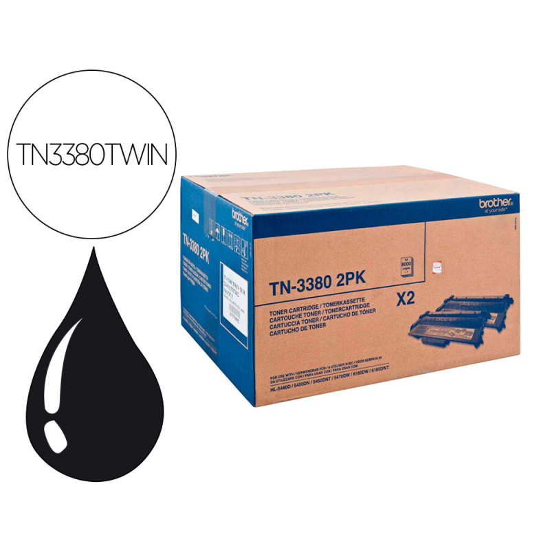 Toner brother hl5440d / 5450dn / 5470dw 16000 pag 2 pack negro