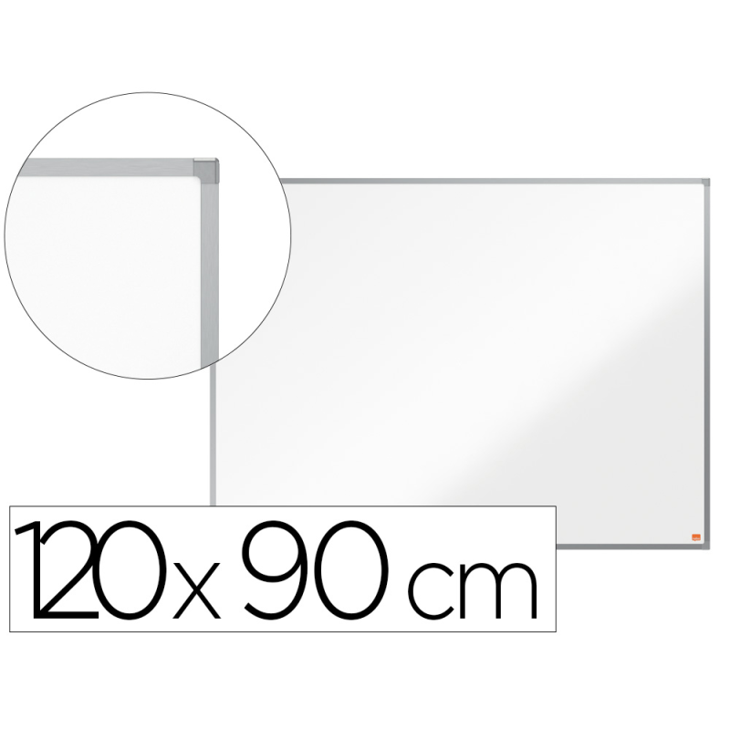Pizarra blanca nobo essence acero lacado 1200x900 mm