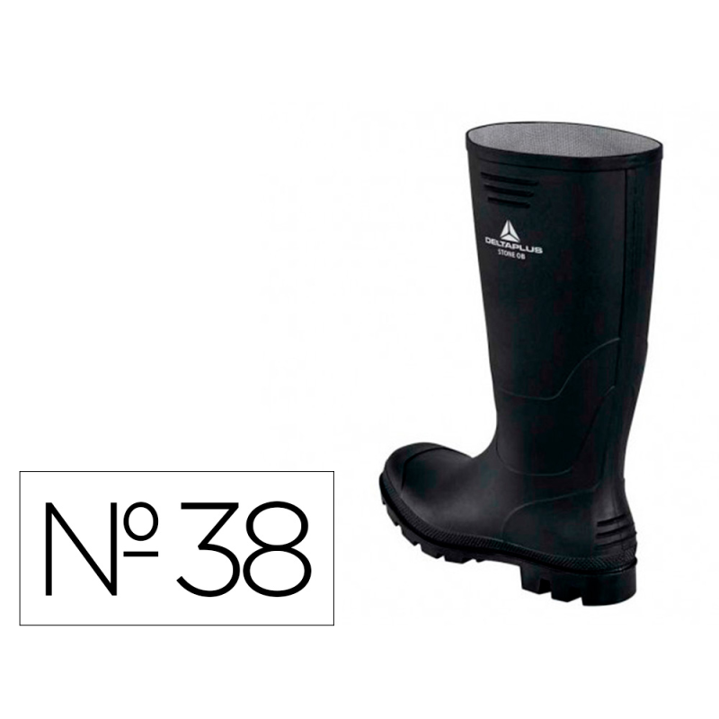 Botas deltaplus de seguridad stone pvc negro suela de tacos talla 38