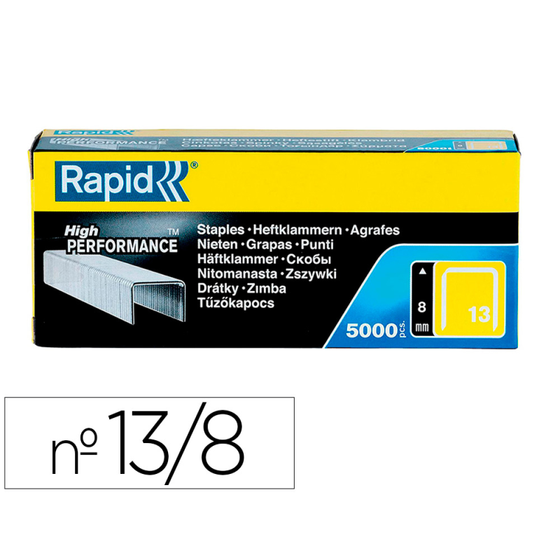 Grapas rapid 13/8 mm galvanizada caja de 5000 unidades