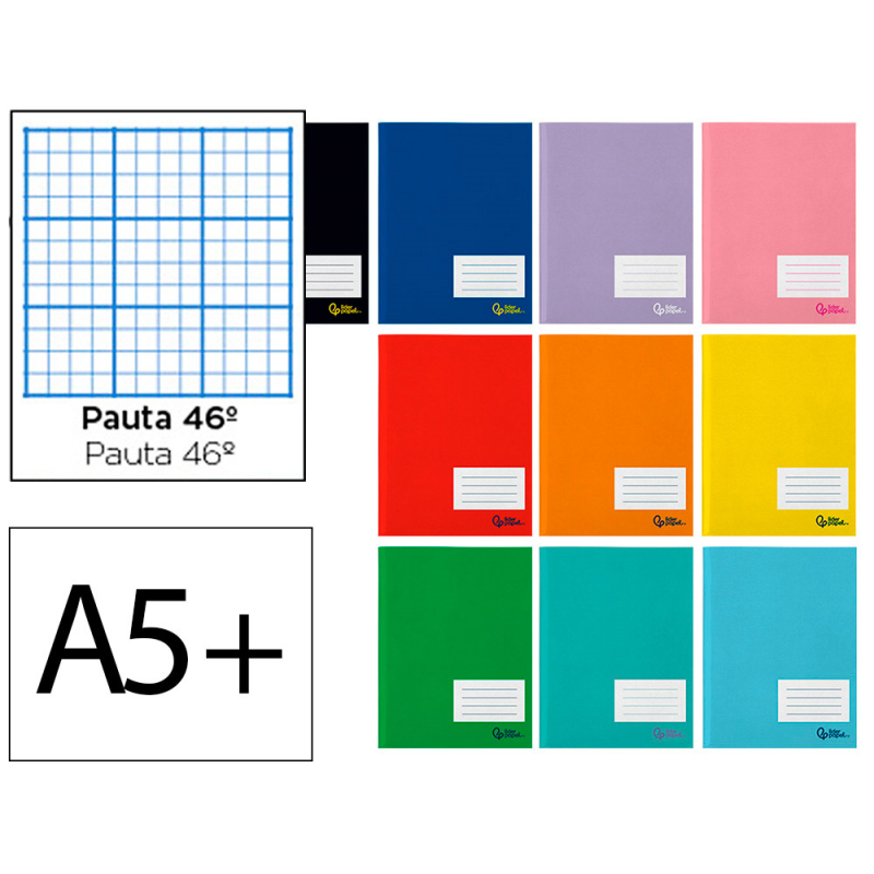 Libreta liderpapel smart a5 plus 32 hojas 75gr rayado nº46 colores surtidos