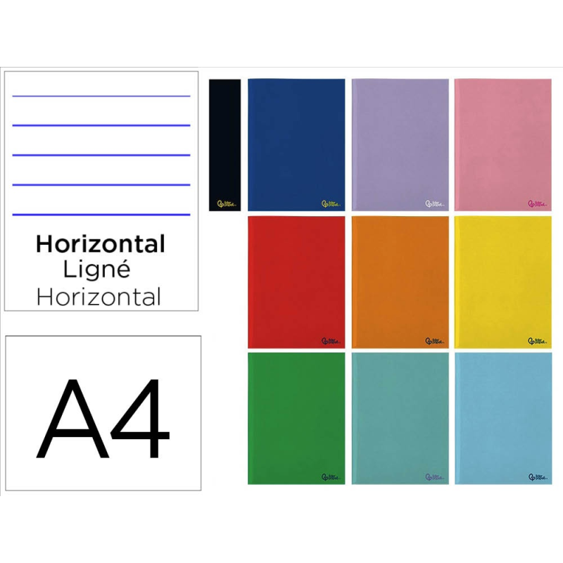Libreta liderpapel smart a4 48 hojas 75gr horizontal con doble margen colores surtidos