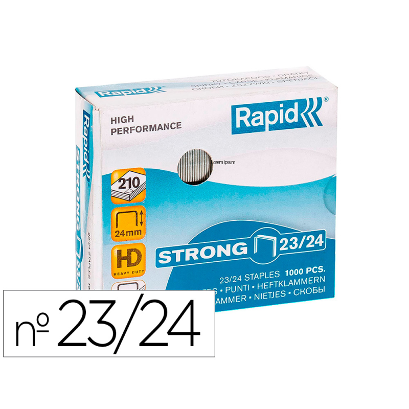 Grapas rapid strong nº 23/24 galvanizadas caja de 1000 unidades