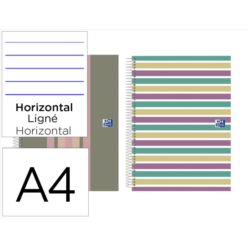 Cuaderno espiral oxford europeanbook 5 tapa extradura din a4+ 120 hojas horizontal