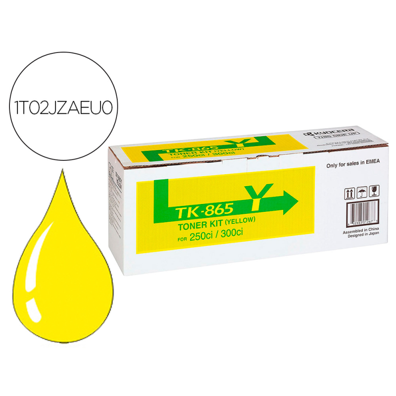 Toner tk865y kyocera -mita copiadora amarillo taskalfa 200ci / 300ci 12.000 paginas