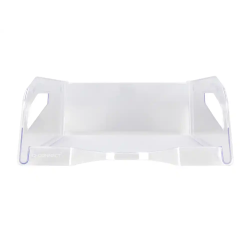 Bandeja sobremesa plastico q-connect gran capacidad con asa transparente 386x270x115mm