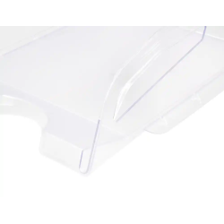 Bandeja sobremesa plastico q-connect gran capacidad con asa transparente 386x270x115mm