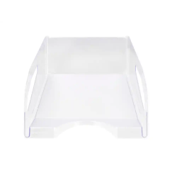 Bandeja sobremesa plastico q-connect gran capacidad con asa transparente 386x270x115mm