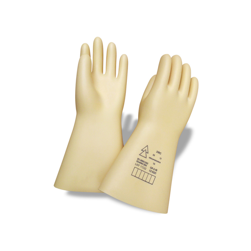 Guantes faru latex aislante proteccion electrica hasta 500 voltios clase 00 talla 9 color beige