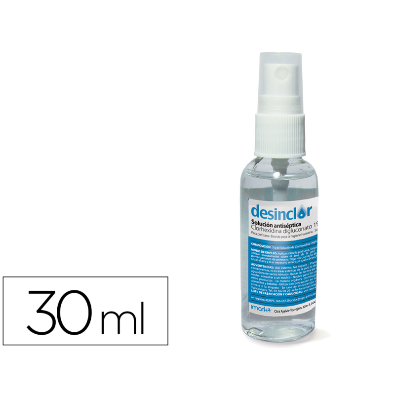 Solucion antiseptica clorhexidina desinclor bote pulverizador de 30 ml