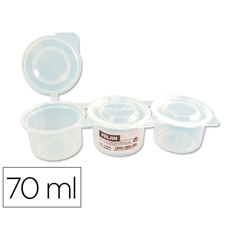 Vaso para mezcla pinturas milan triple con tapa 70 ml