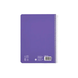 Cuaderno espiral liderpapel a5 pautaguia tapa blanda 40h 75gr cuadro pautado 4mm color lila
