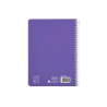 Cuaderno espiral liderpapel a5 pautaguia tapa blanda 40h 75gr cuadro pautado 4mm color lila