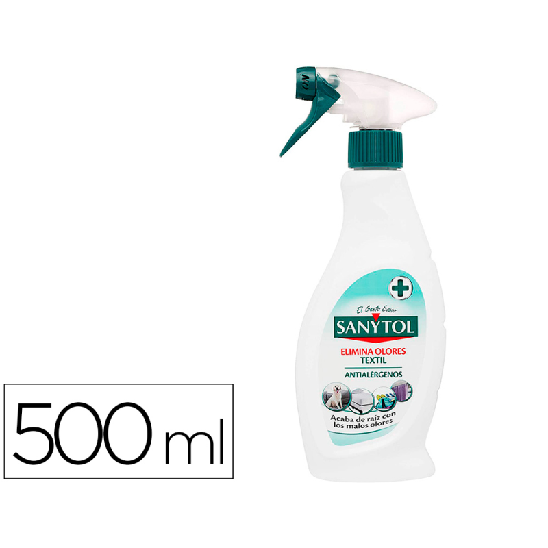 Quitaolor desinfectante sanytol para textil con pulverizador bote de 500 ml