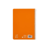 Cuaderno espiral liderpapel a5 pautaguia tapa blanda 40h 75gr cuadro pautado 4mm color naranja
